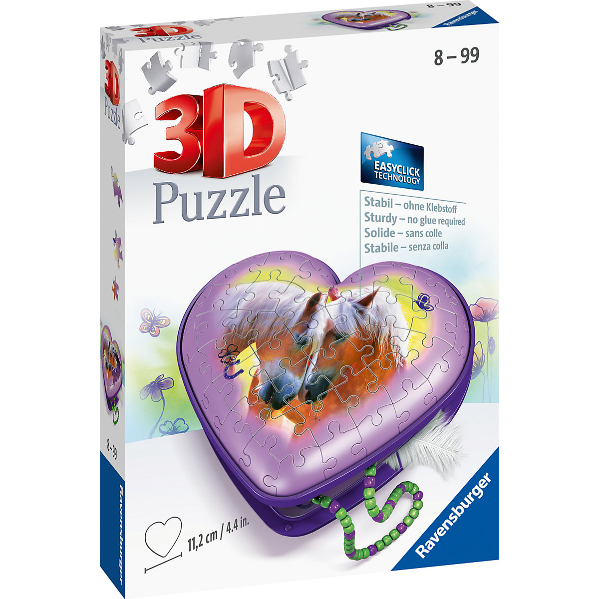 3D-Puzzle Herzschatulle Pferde, 54 Teile