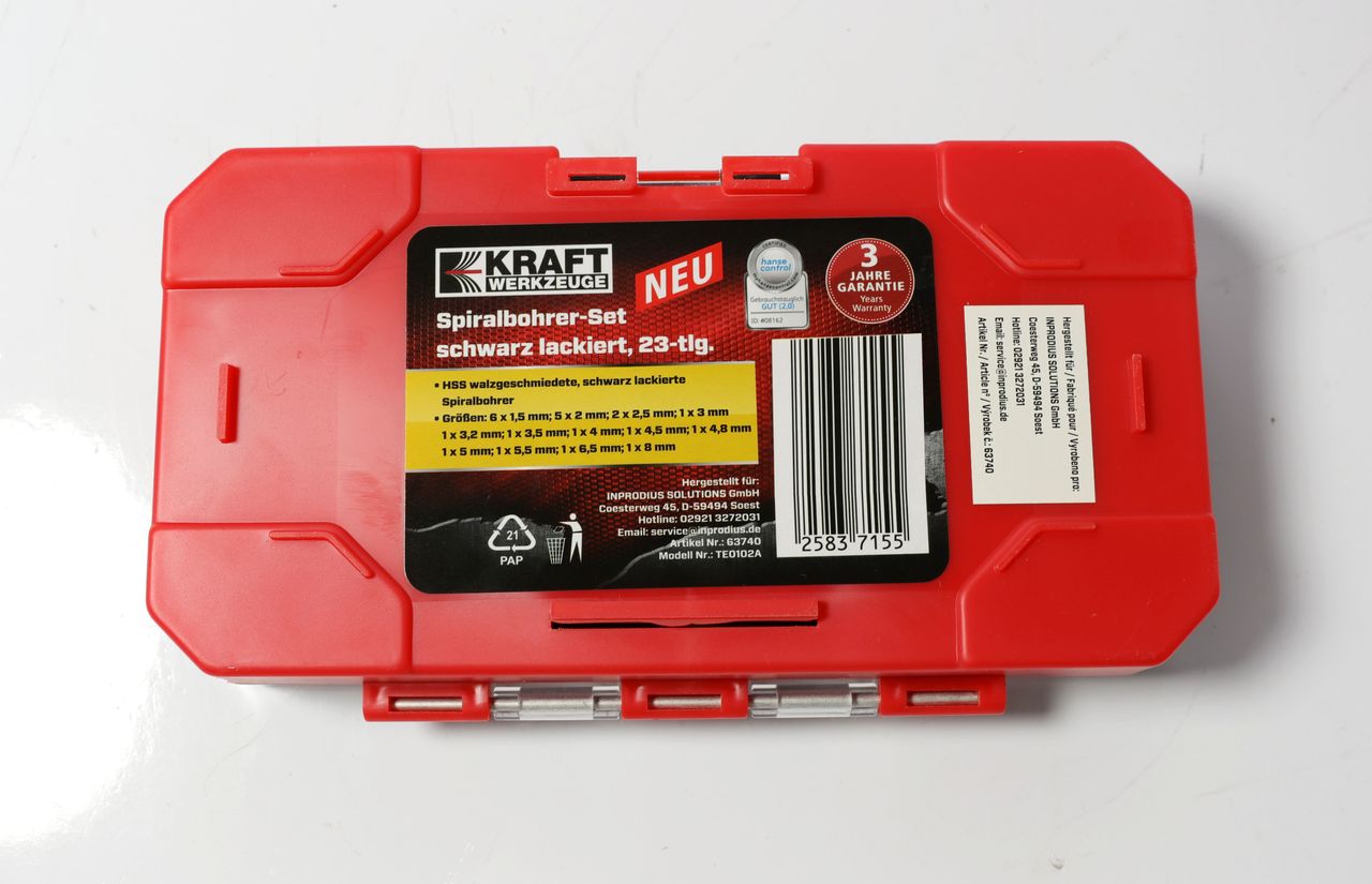 Kraft Werkzeuge Spiralbohrer-Set 23-tlg. - Schwarz lackiert