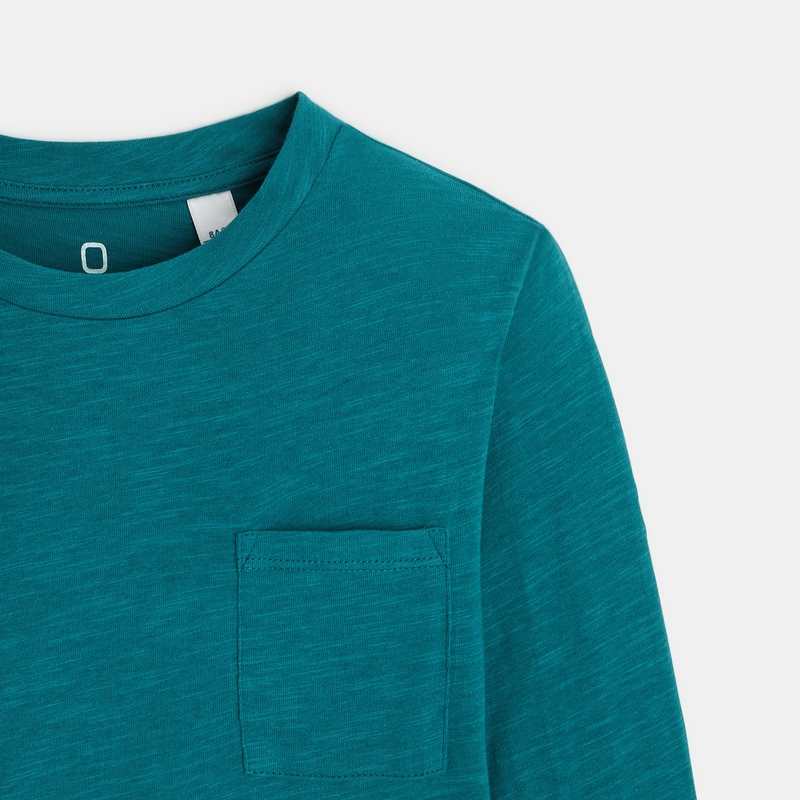 T-shirt uni en coton turquoise garçon