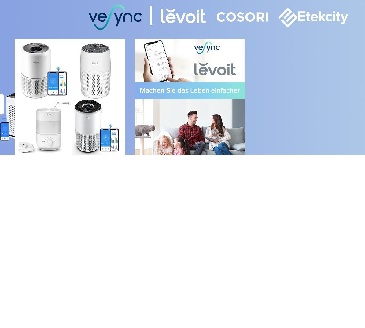 Levoit Luftreiniger Luftreiniger Allergiker mit H13HEPA Filter gegen Schimmel,Staub,Pollen, für 100 m² Räume, Air Purifier Raucherzimmer Luftfilter Zuhause Schlafmode Timer per App