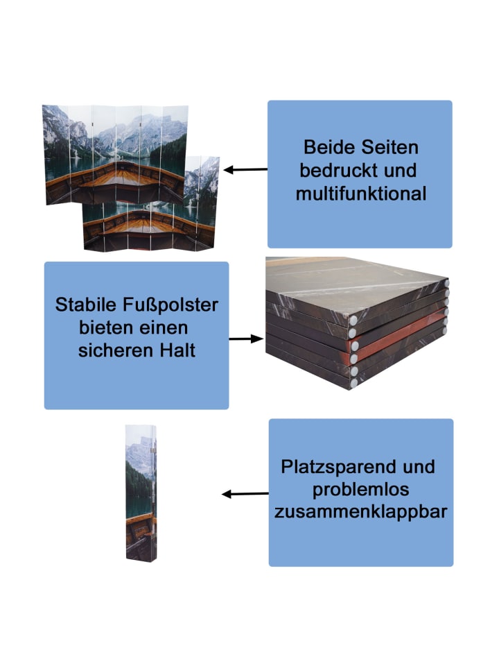 MCW Foto-Paravent A83, 180x244cm Boot günstig kaufen onesize