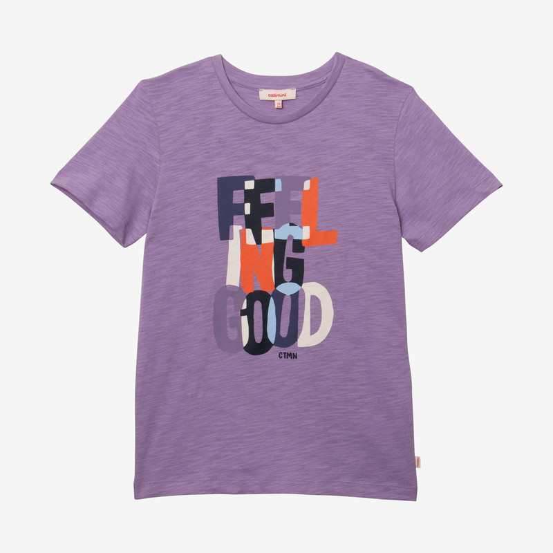 T-shirt garçon violet à message Catimini