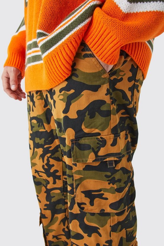 Plus Twill Camouflage Cargo-Hose mit geradem Bein