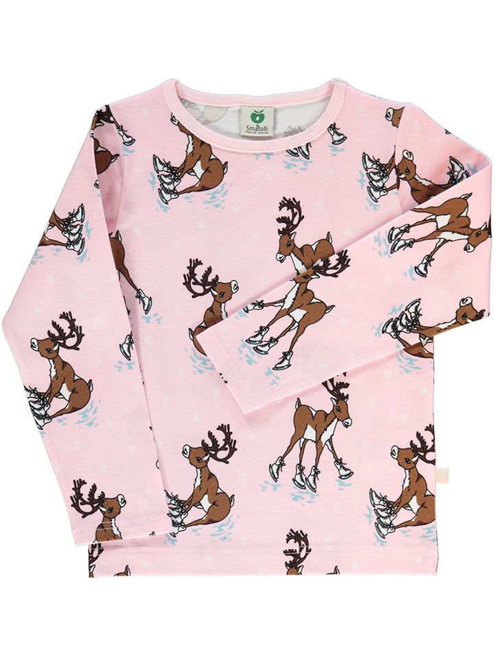 Småfolk Longsleeve in Rosa/ Hellbraun günstig kaufen