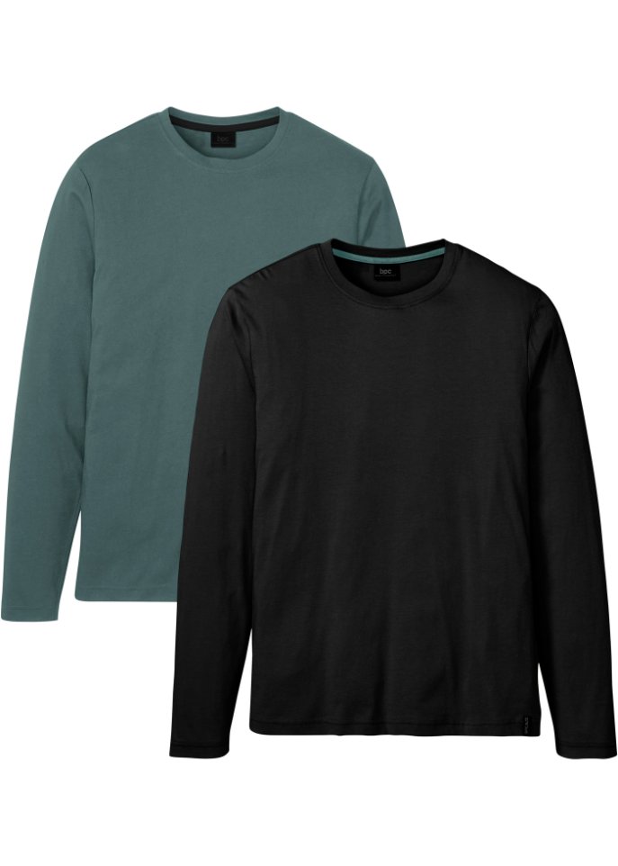 Langarmshirt mit Komfortschnitt (2er Pack)