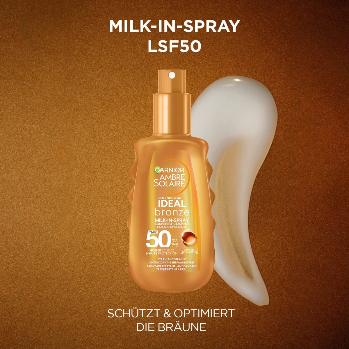 Sonnenspray ideal bronze milk-in Spray, LSF 50, 150 ml