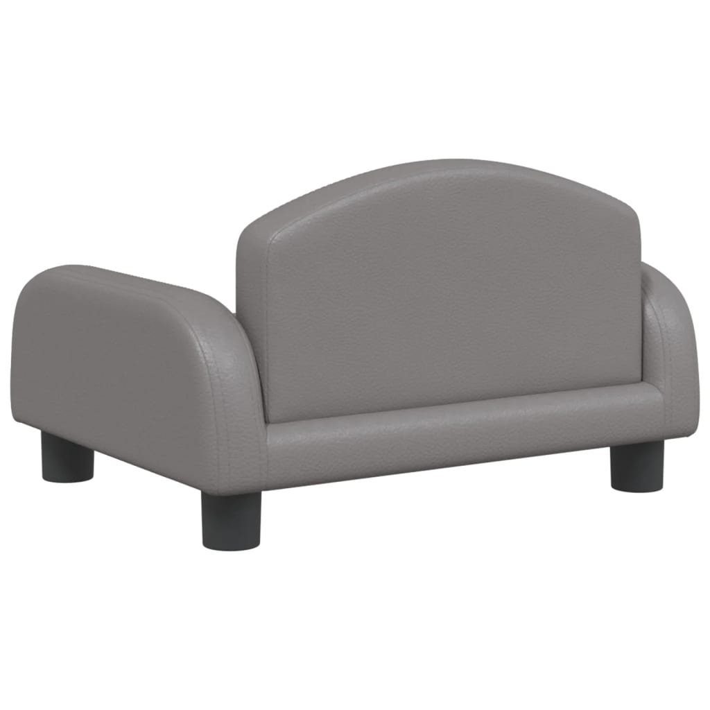 vidaXL Kindersofa Kindersofa Grau 50x40x30 cm Kunstleder Kindercouch Kindermöbel Kinderz