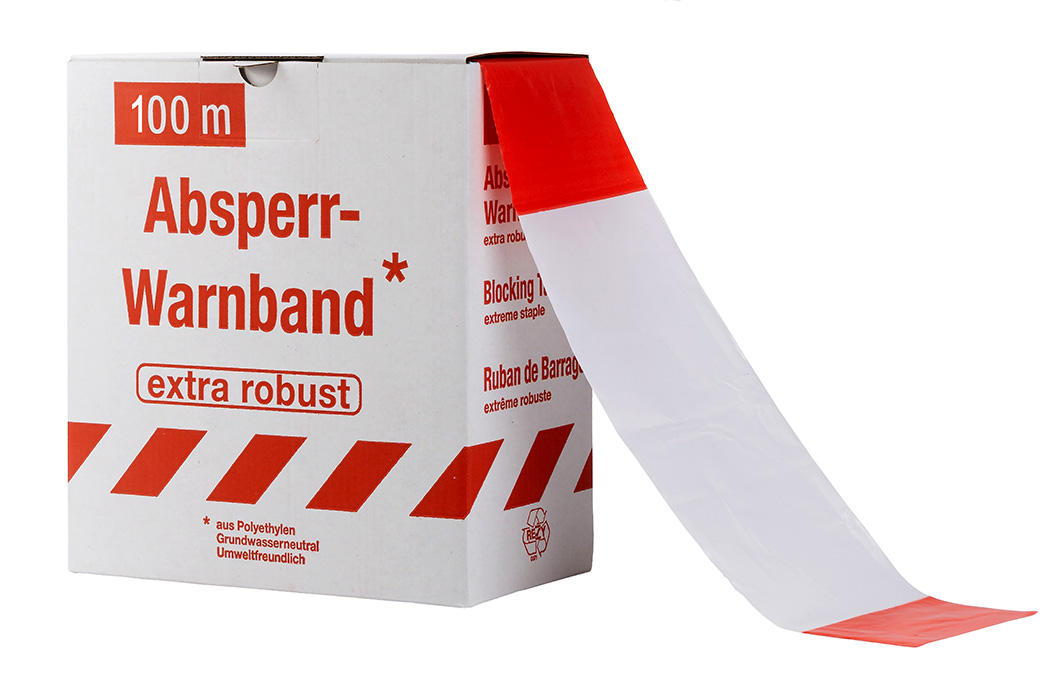 Heka Werkzeuge GmbH Absperrband 100 m rot weiß