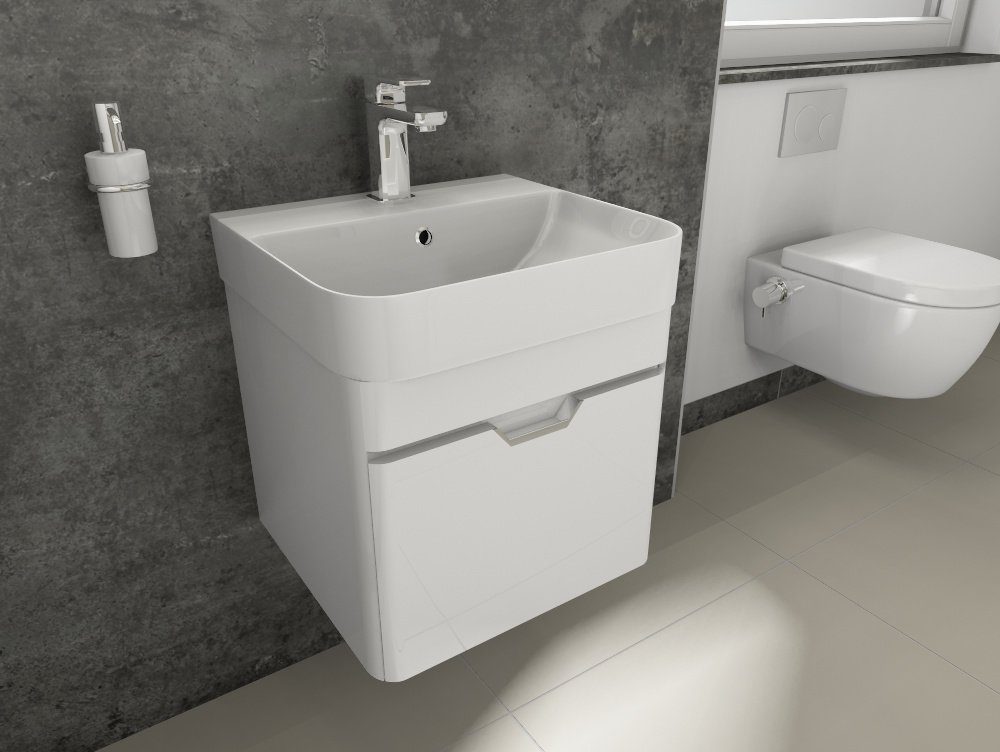 Aqua Bagno Badmöbel-Set Aqua Bagno Bad-Set Piccolo Gäste-WC-Set Gästebad, (2-St)