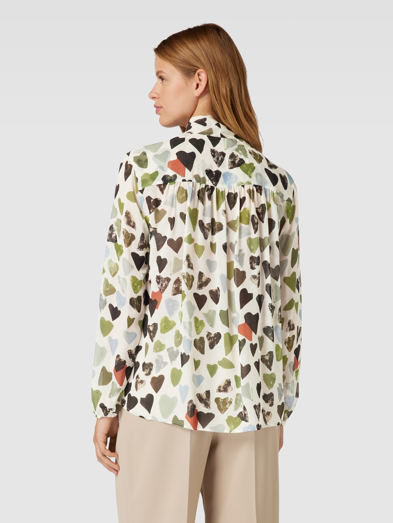 Bluse mit Schal in offwhite