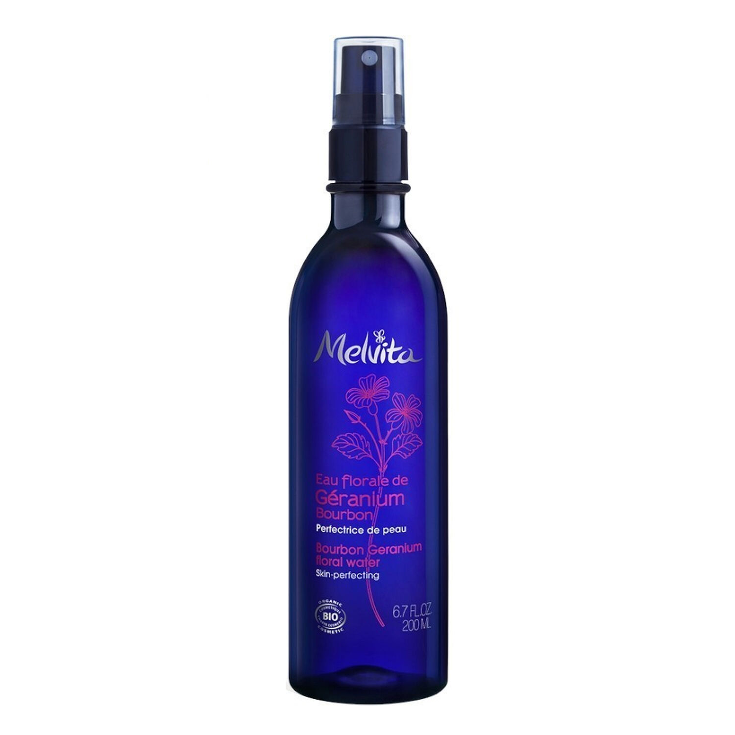 Melvita Eau Florale de Géranium Bio Affine le Grain de Peau 200 ml