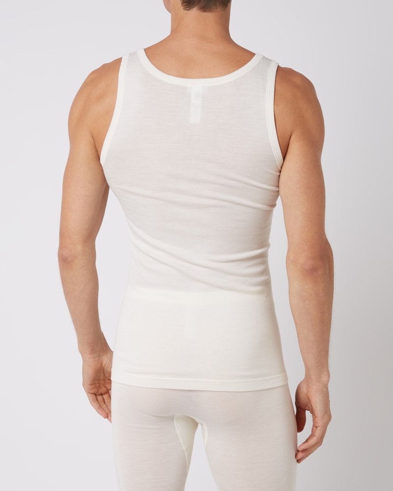 Tanktop aus Merinowoll-Seide-Mix in ecru