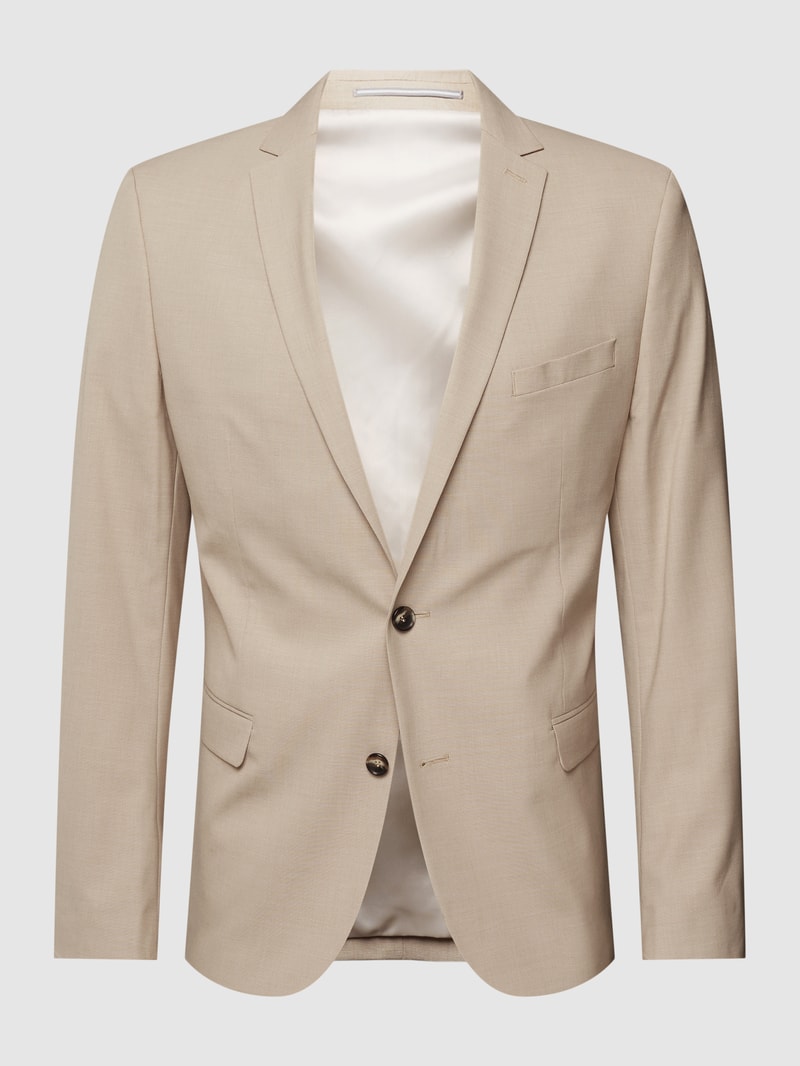 2-Knopf-Sakko mit Pattentaschen in beige