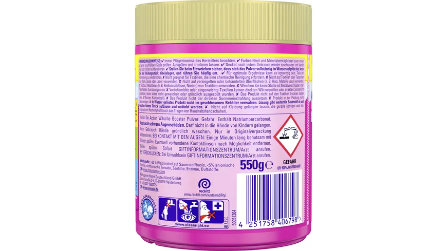 Vanish Oxi Action Wäsche Booster Pulver 550g 550 g
