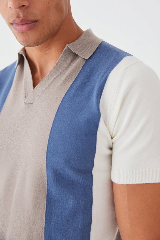 Kurzärmliges Colorblock Poloshirt