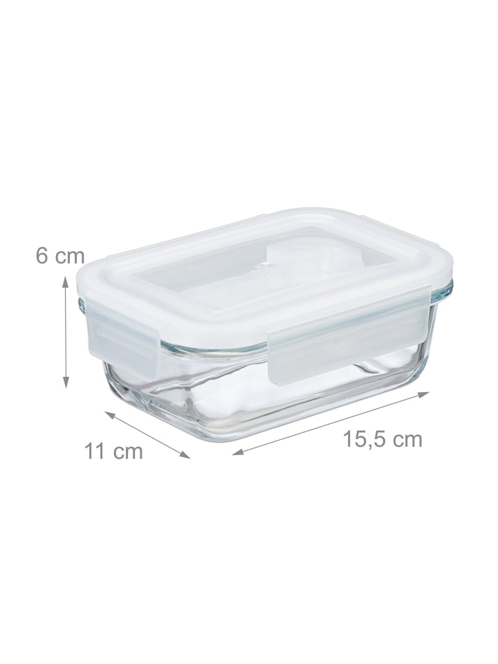 relaxdays 6x Glasbehälter mit Deckel in Transparent - 370 ml günstig kaufen onesize