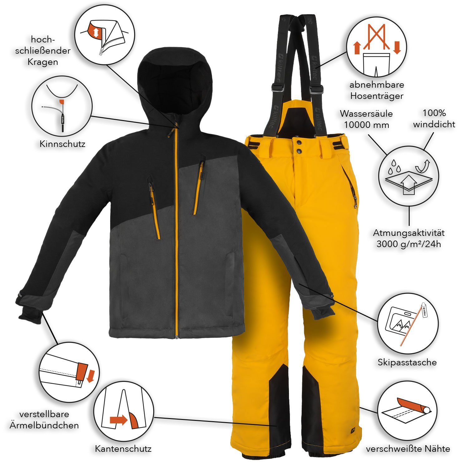 Killtec Skianzug Kinder Jungen Skijacke + Skihose Größenwahl
