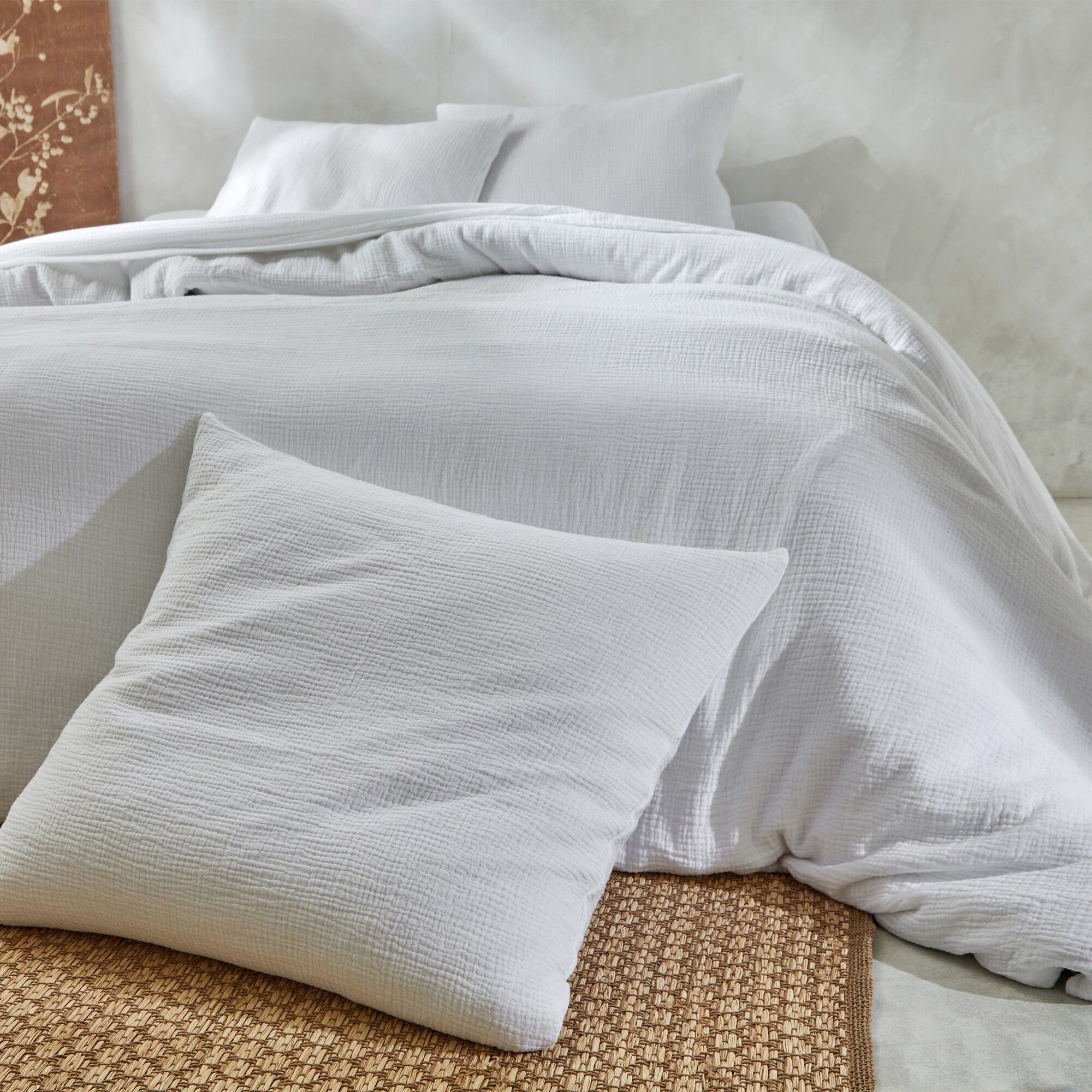 Linge de lit uni en triple gaze de coton