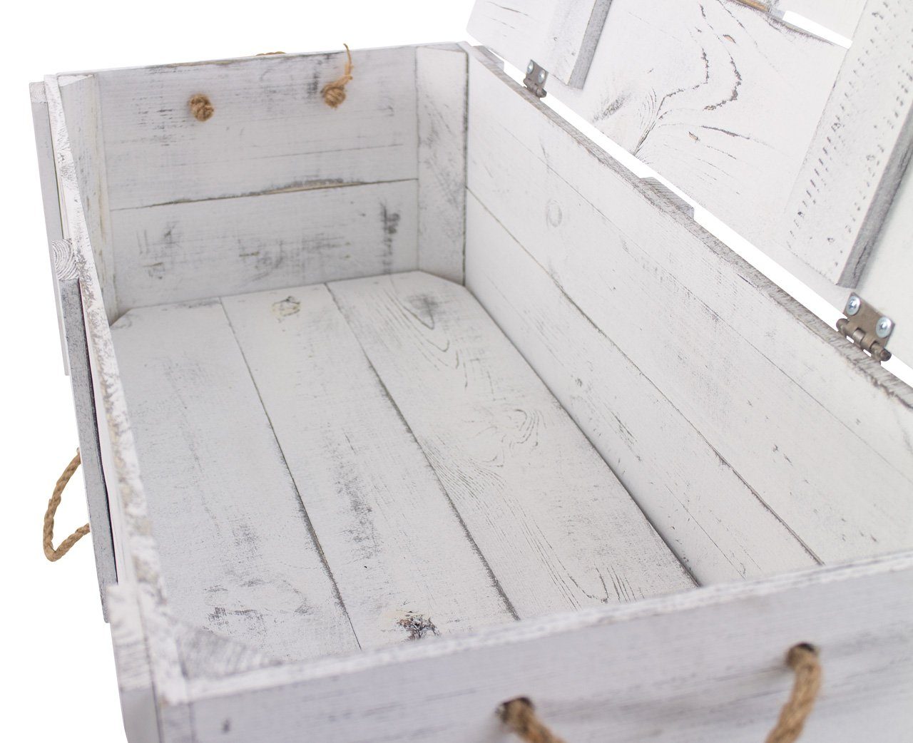 Kistenkolli Altes Land Allzweckkiste grosse shabby weiss Holztruhe Kalle mit Schubladen und Deckel