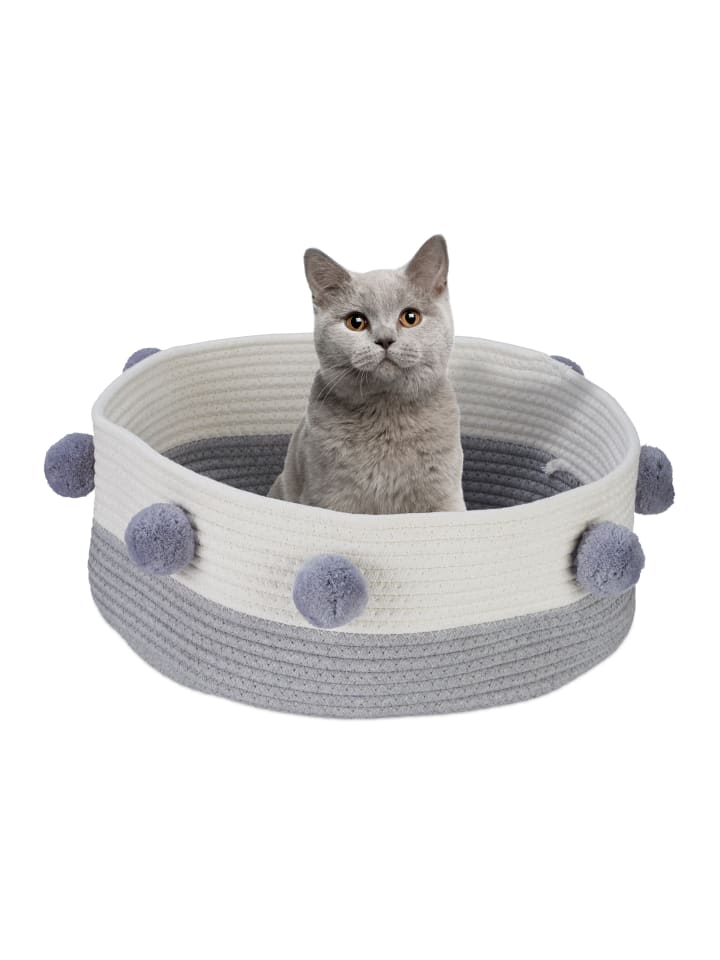 relaxdays Katzenbett in Grau/ Weiß - (H)16,5 x Ø41 cm günstig kaufen onesize