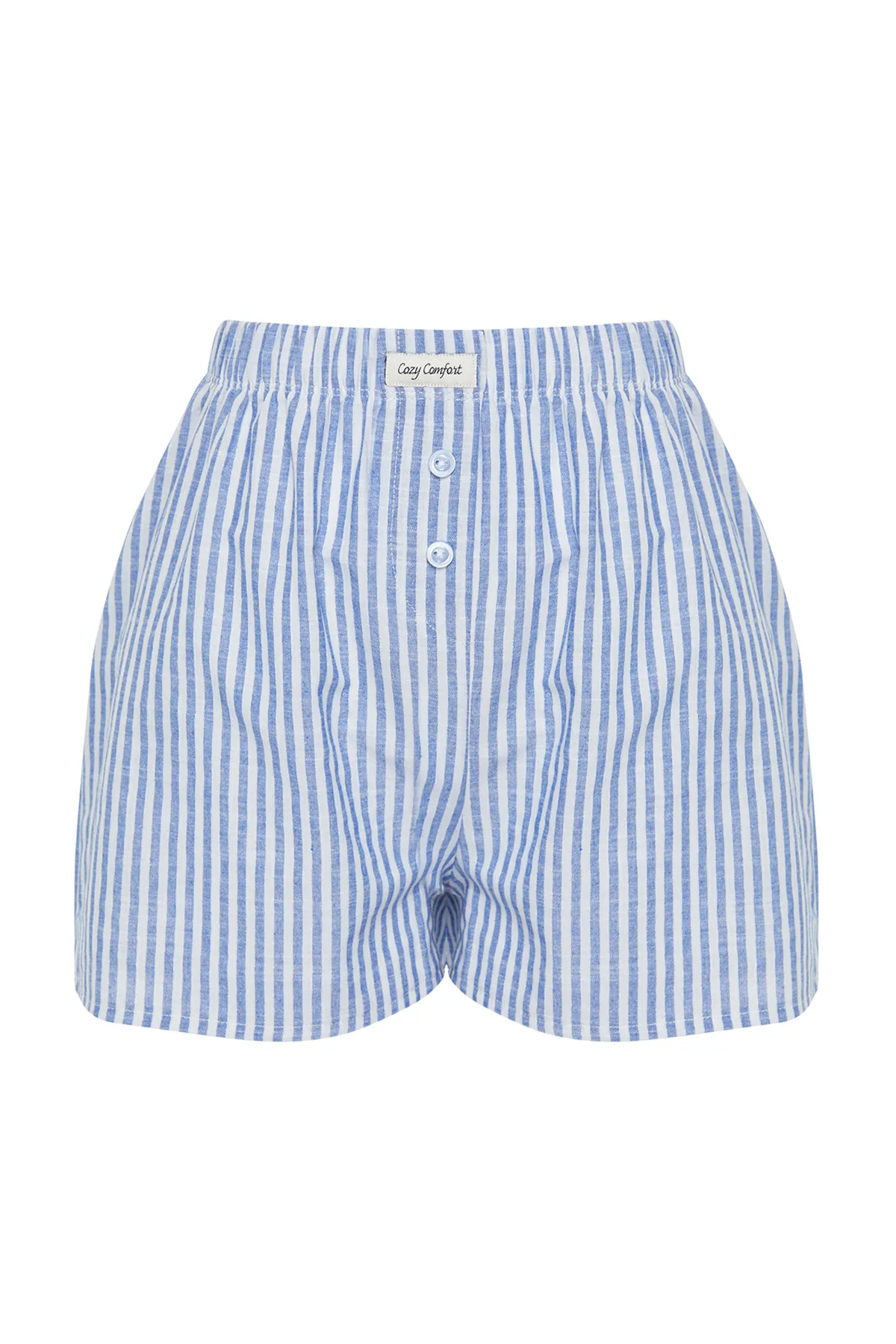 Trendyol Collection  Blaue Pyjamahose aus gewebter Viskose mit gestreifter Schnalle THMSS24PJ00001