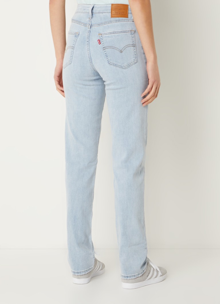 Levi's high-waist slim-fit jeans with a light wash