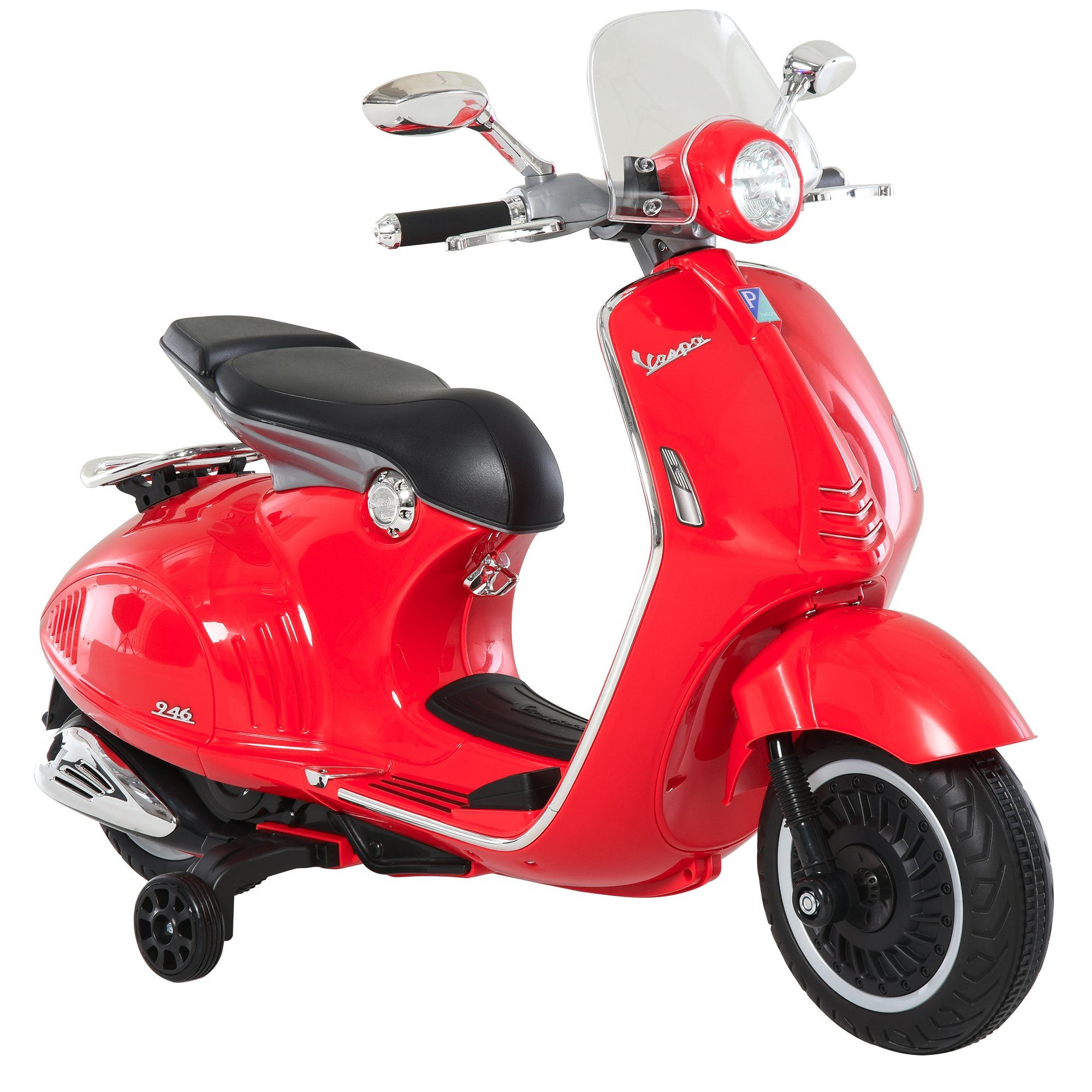 HOMCOM electric children's motorcycle children's vehicle with MP3 music lighting, 3-6 years, PP, white, load capacity 30 kg, (1 piece), 108L x 49W x 75H cm
