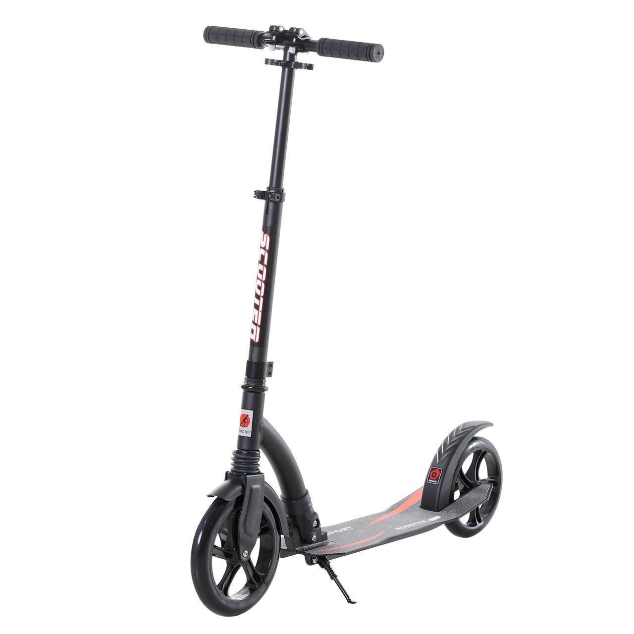 HOMCOM Kinderscooter Kickscooter mit Stoßdämpfung Tretroller Schwarz 92,5 x 37,5 x 87-101,5 cm