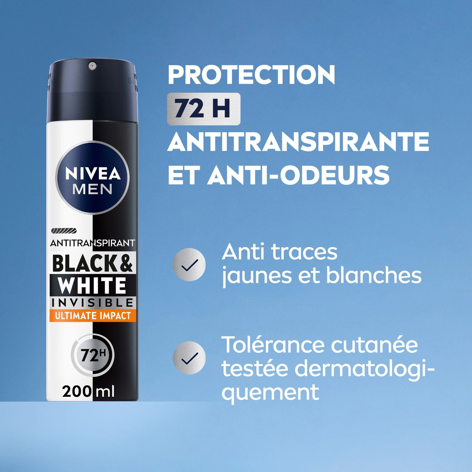 NIVEA miesten deodoranttisuihke, antiperspirantti, keltaisia ja valkoisia jälkiä vastaan, 48 tuntia