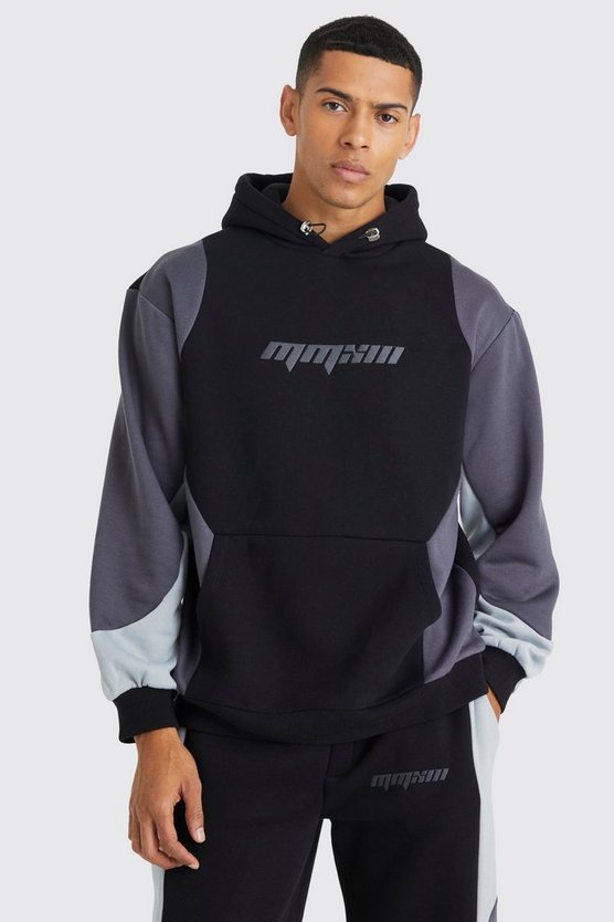 Oversize Colorblock Trainingsanzug mit Kapuze