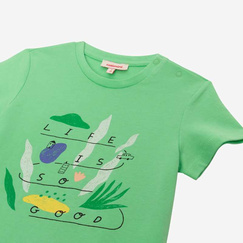 T-shirt bébé garçon voiture vert Catimini