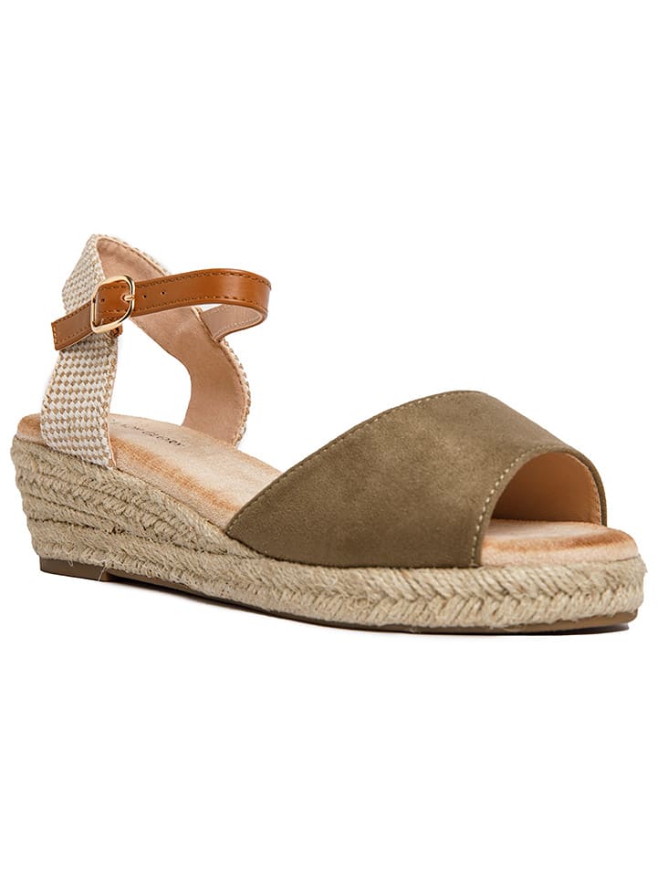 Foreverfolie Keilespadrilles in Khaki/ Beige günstig kaufen