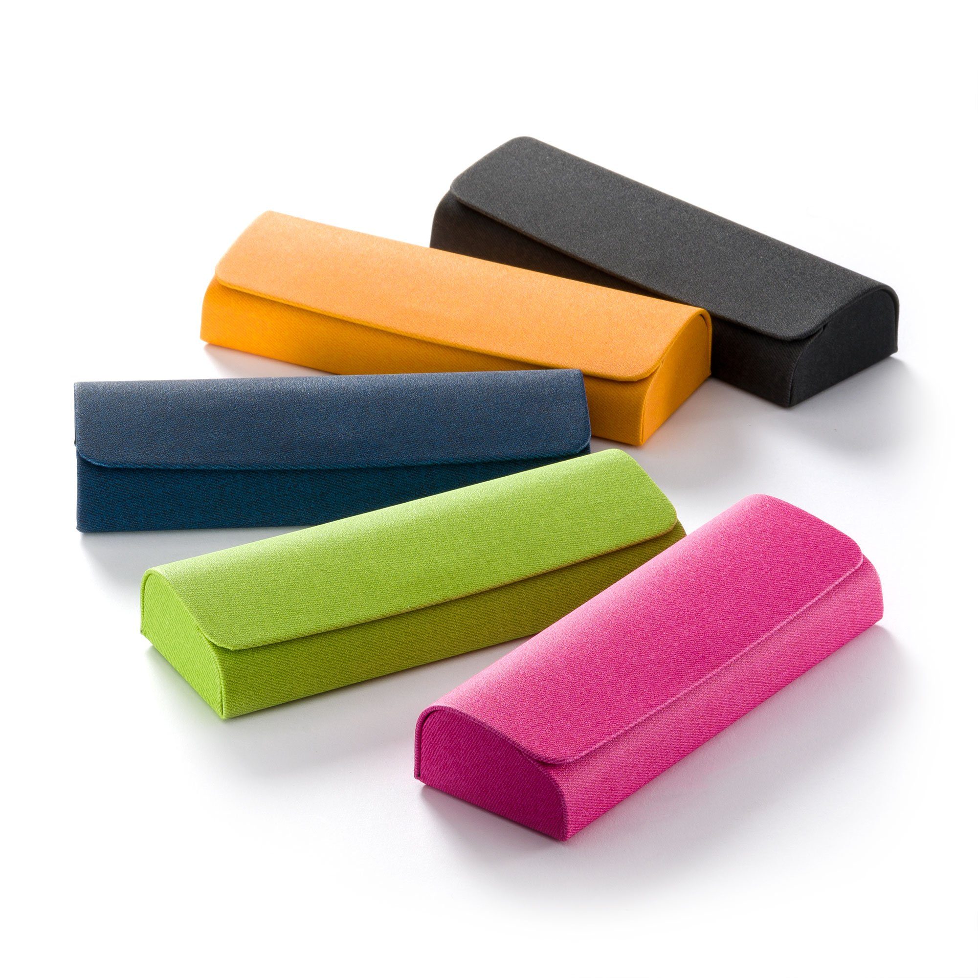 FEFI Brillenetui im bunten Leinen-Look (Hardcase), inklusive Mikrofasertuch