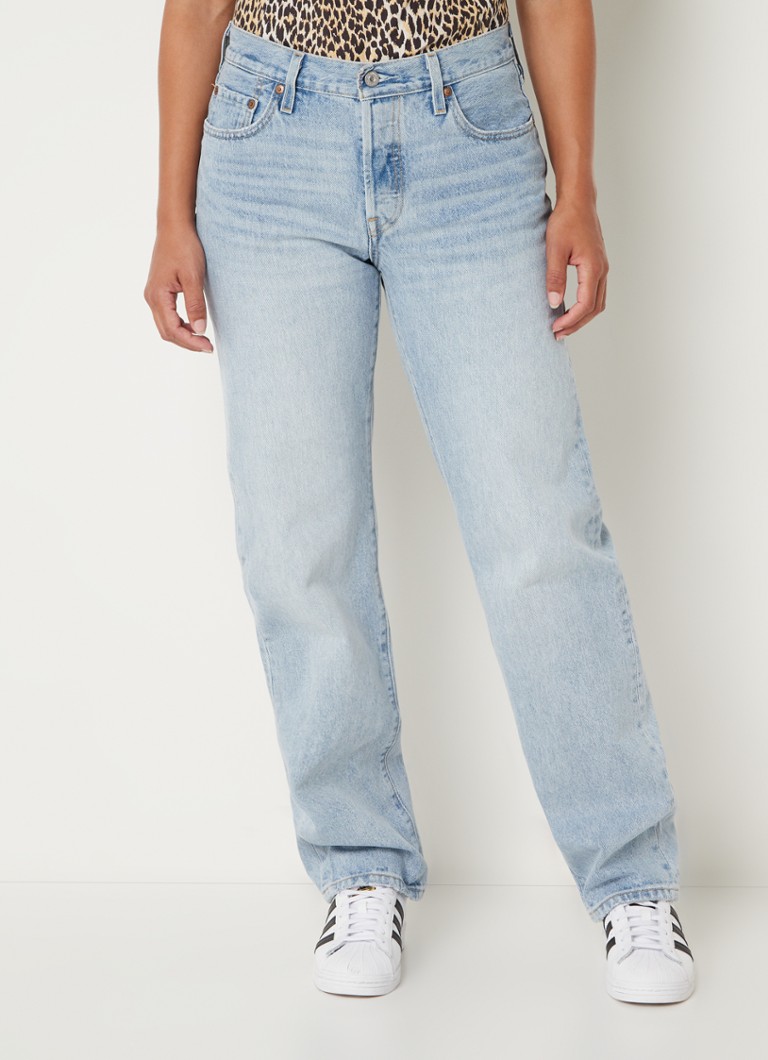 Jeans Levi's 501 a vita alta e gamba dritta degli anni '90, lavaggio chiaro