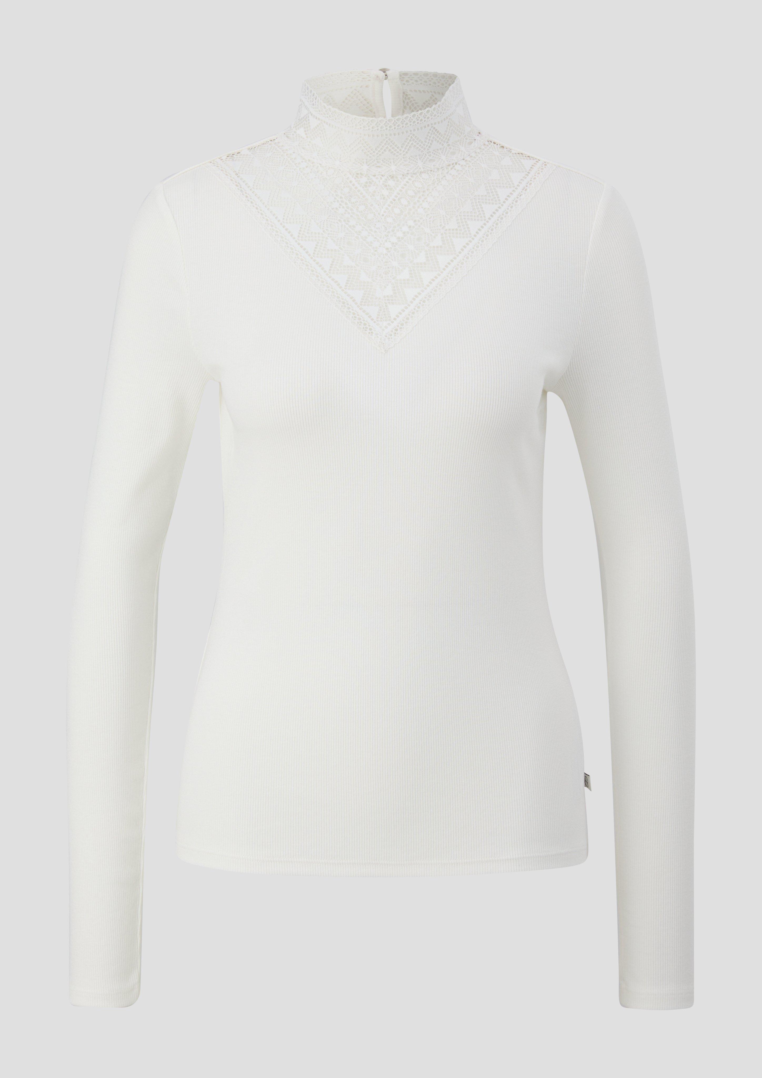 Langarmshirt mit Spitzen-Detail  2141121-0200