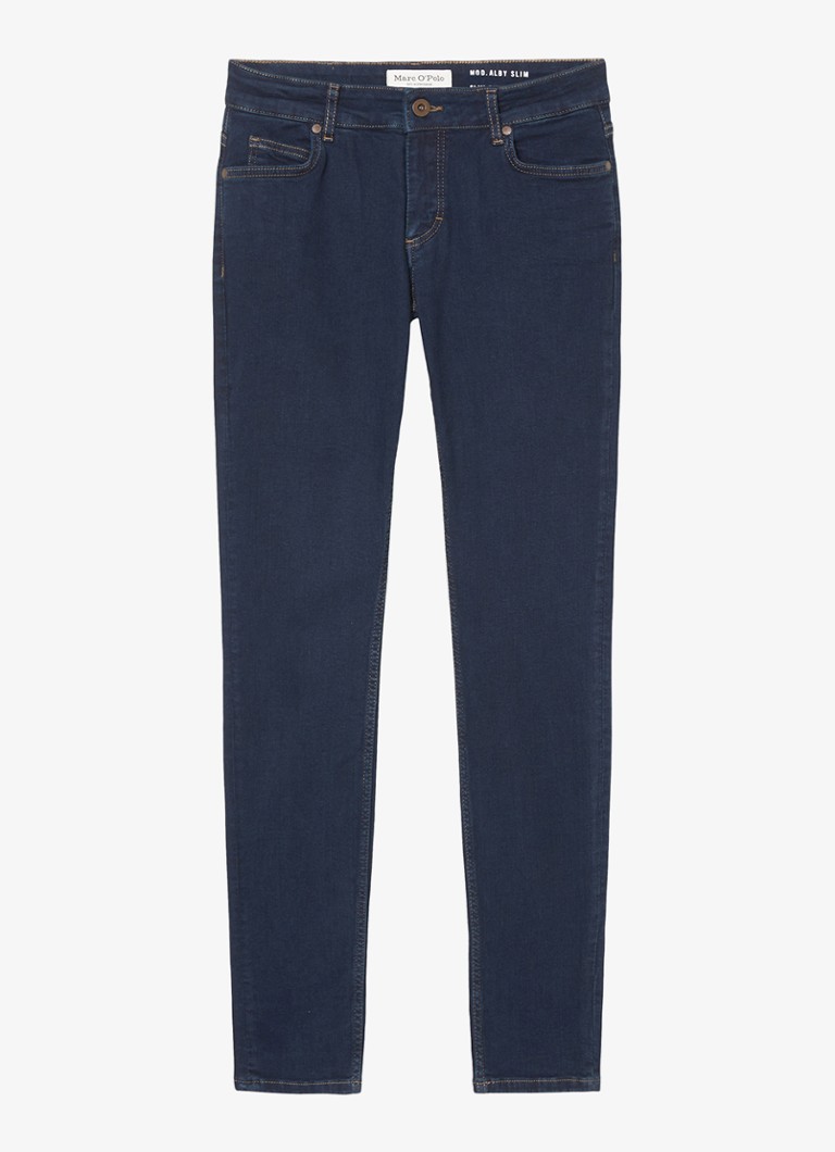 Marc O'Polo Mid waist slim fit jeans with dark wash