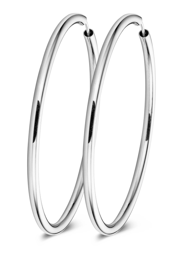 Casa Jewelry Silver Tube Hoop Earrings