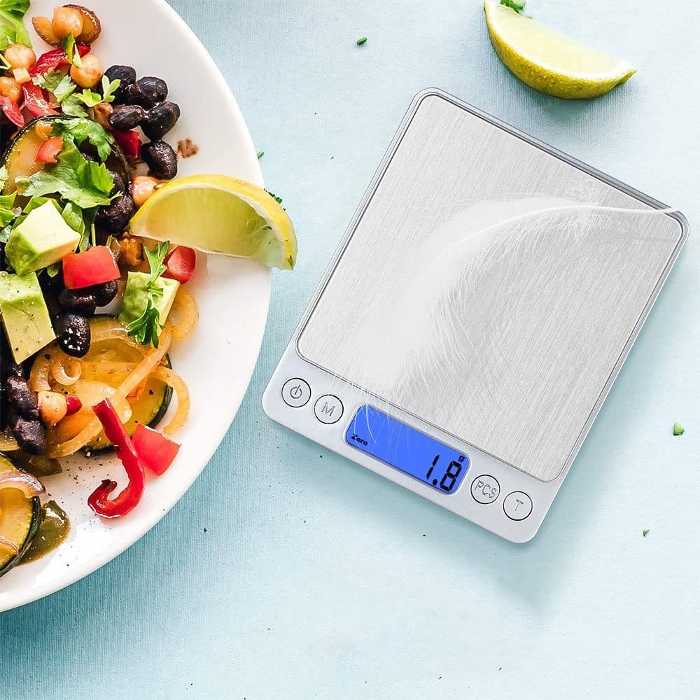 Blusmart Küchenwaage Feinwaage, (Professionelle Präzisionswaage/Feinwaage/Goldwaage/Taschenwaage, Mit Tara-Funktion, sehr genau), Digitale hochpräzise elektronische Küchenwaage mit LCD-Display