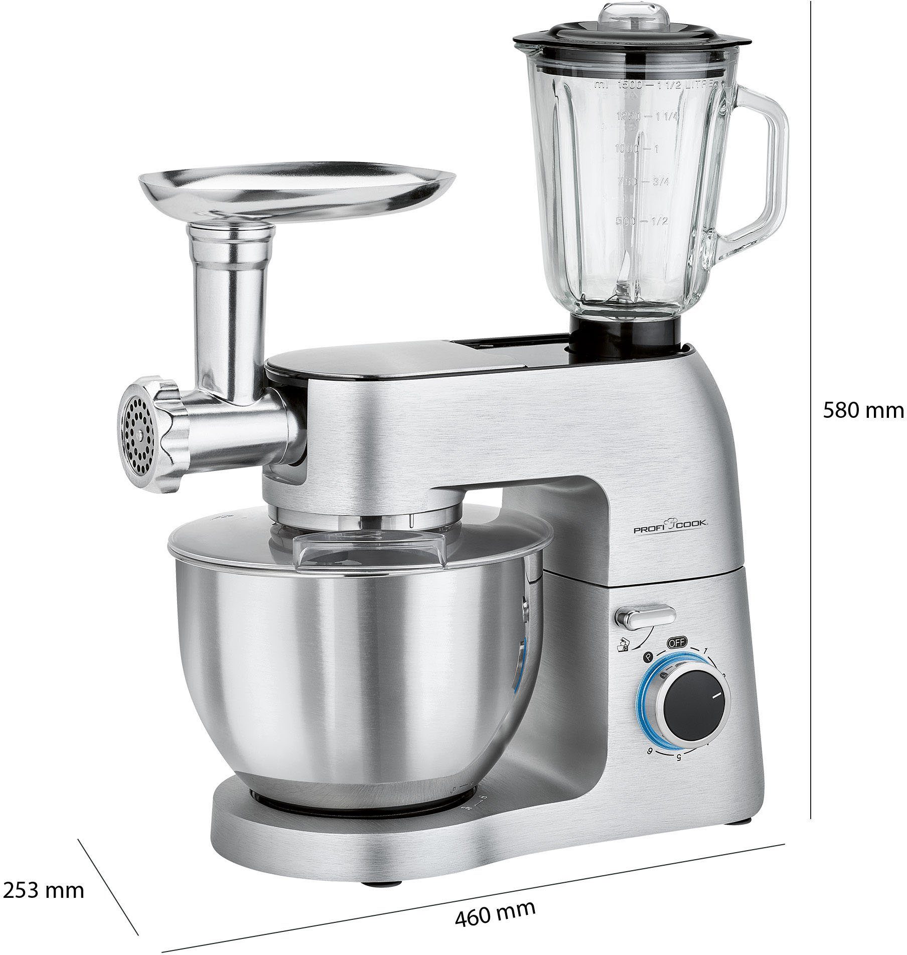 ProfiCook Küchenmaschine PC-KM 1189, 1500 W, 6,7 l Schüssel
