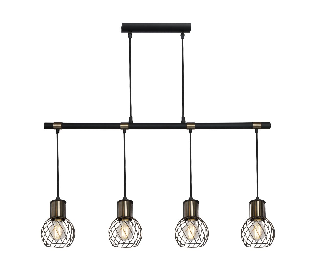 Globo Lighting - ARGUSTO - Hängeleuchte Metall schwarz matt, 4x E27