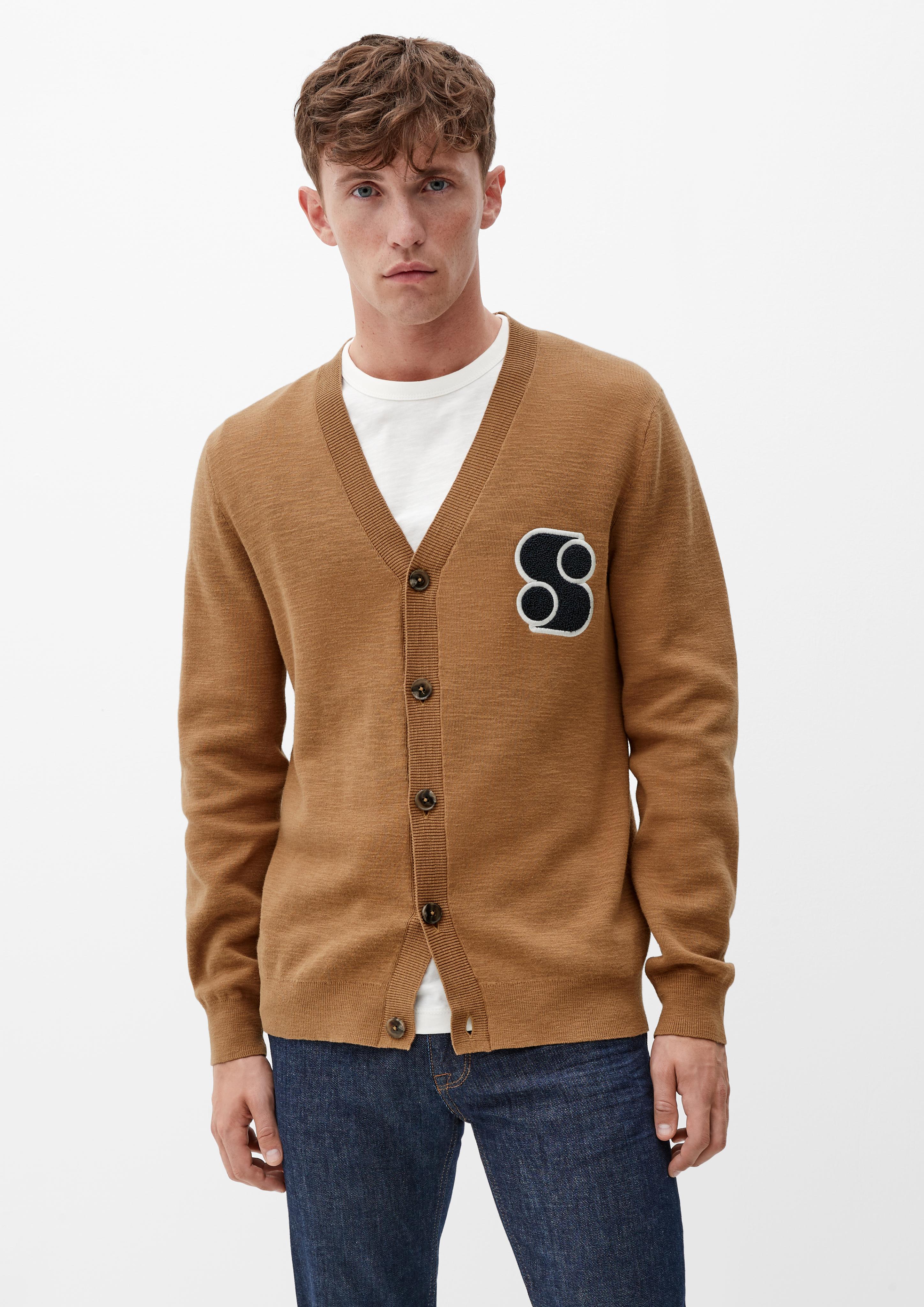 Strickjacke mit Label-Patch  2118063-8469