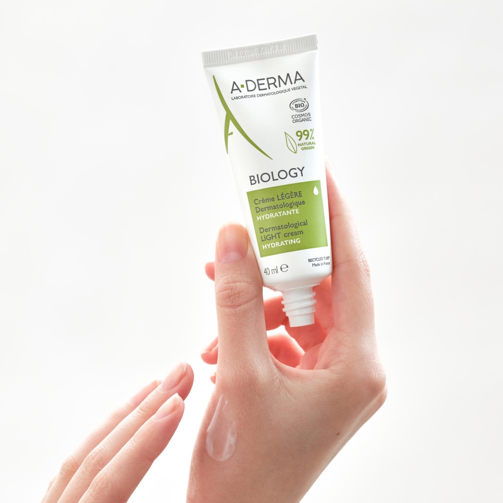 A-Derma Biology - Crème légère dermatologique hy dratante BIO Soin visage