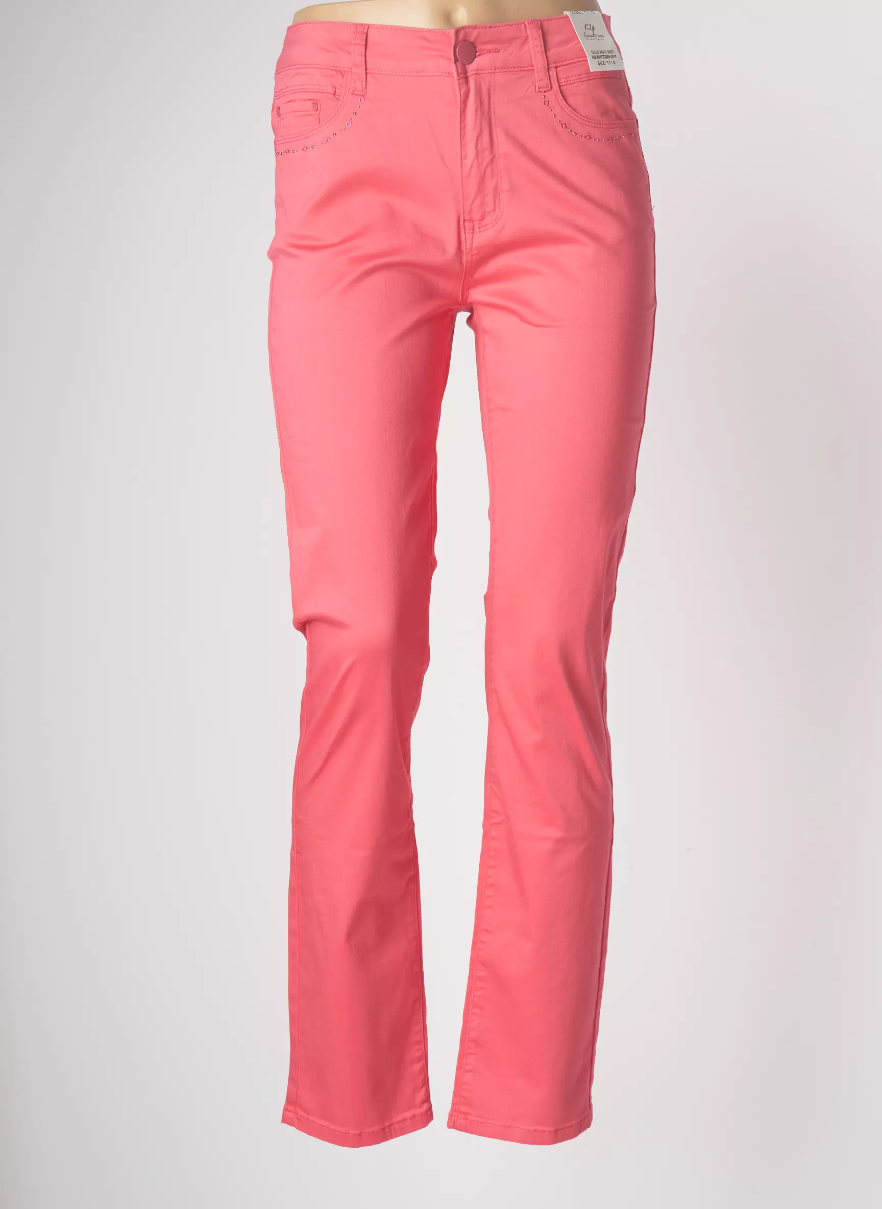 Ky Creation Pantalons Slim Femme couleur rouge