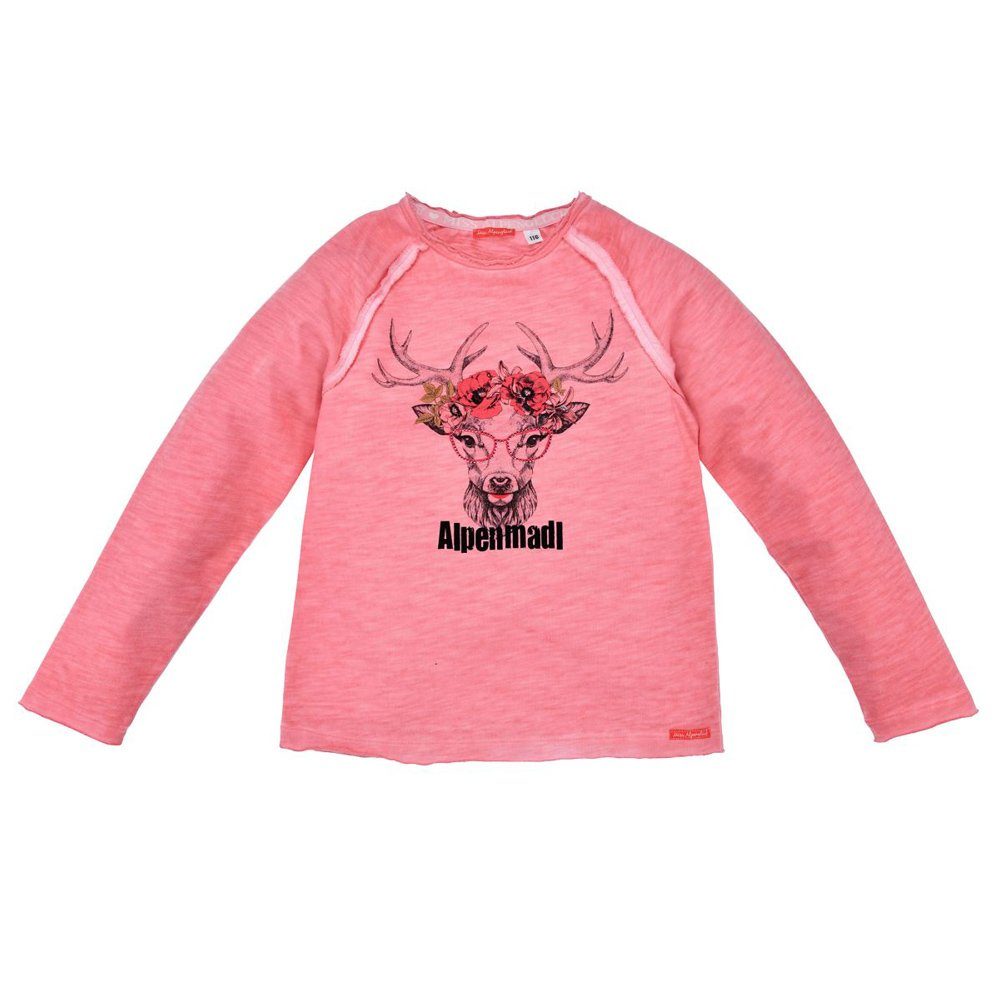 BONDI Trachtenbluse BONDI Mädchen Langarmshirt 'Alpenstadl' 26088, Ro