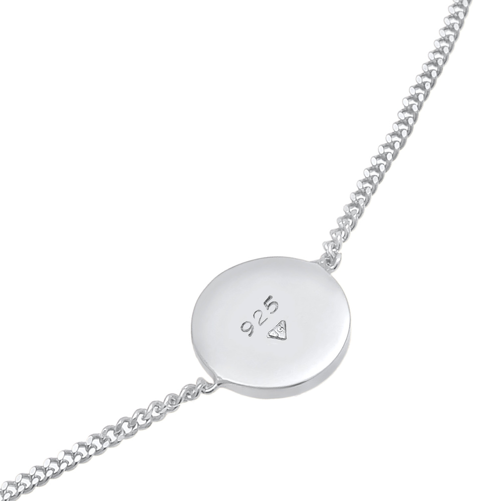 Elli Elli Bracelet pour dame Plaquette Boule structurée en 925/1000 argent massif Bracelet