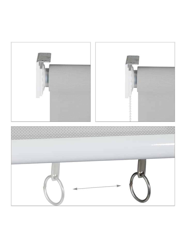 relaxdays Senkrechtmarkise in Grau - (B)180 x (H)140 cm günstig kaufen onesize
