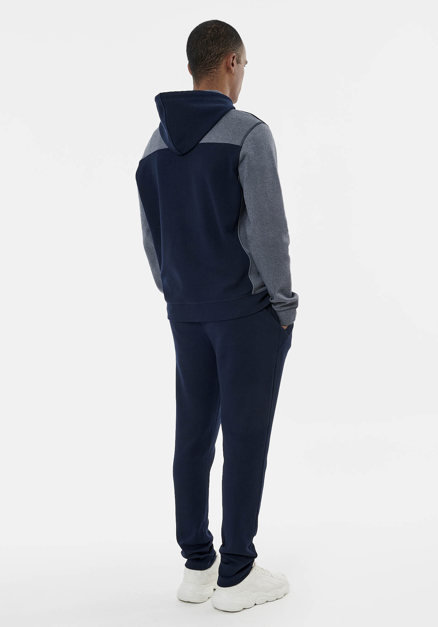VOHO   Sweat zippé bleu marine homme