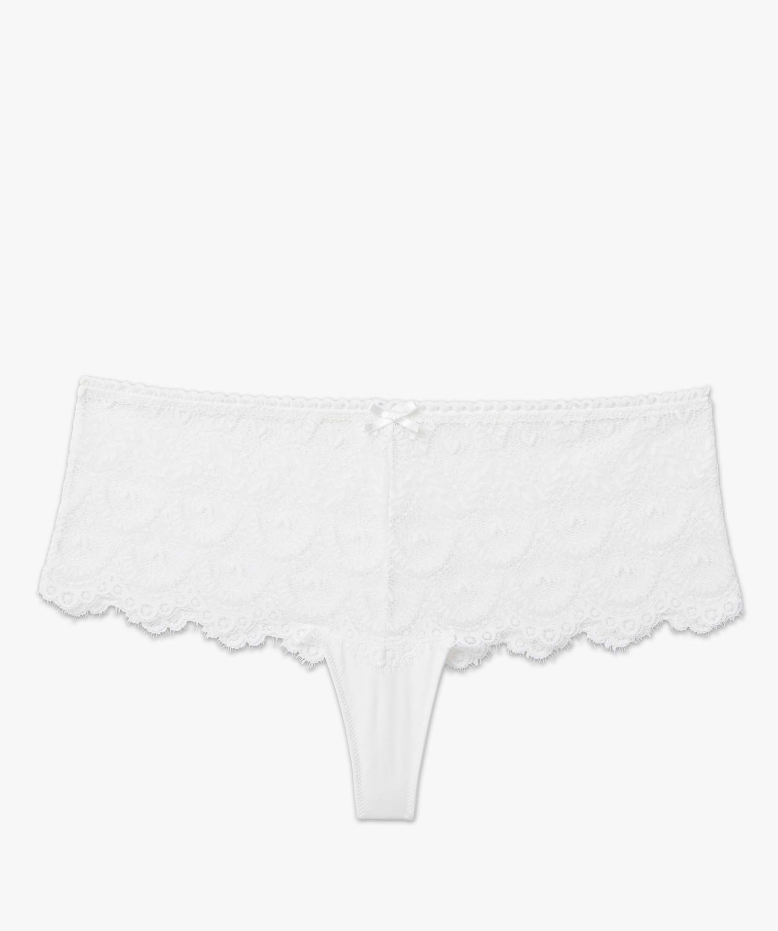 String femme grande taille en dentelle taille haute blanc | GEMO