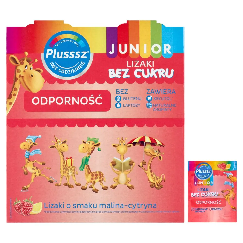 Plusssz Junior Immunity, Γλειφιτζούρια χωρίς ζάχαρη, Γεύση σμέουρων-αγριοτριανταφυλλιάς