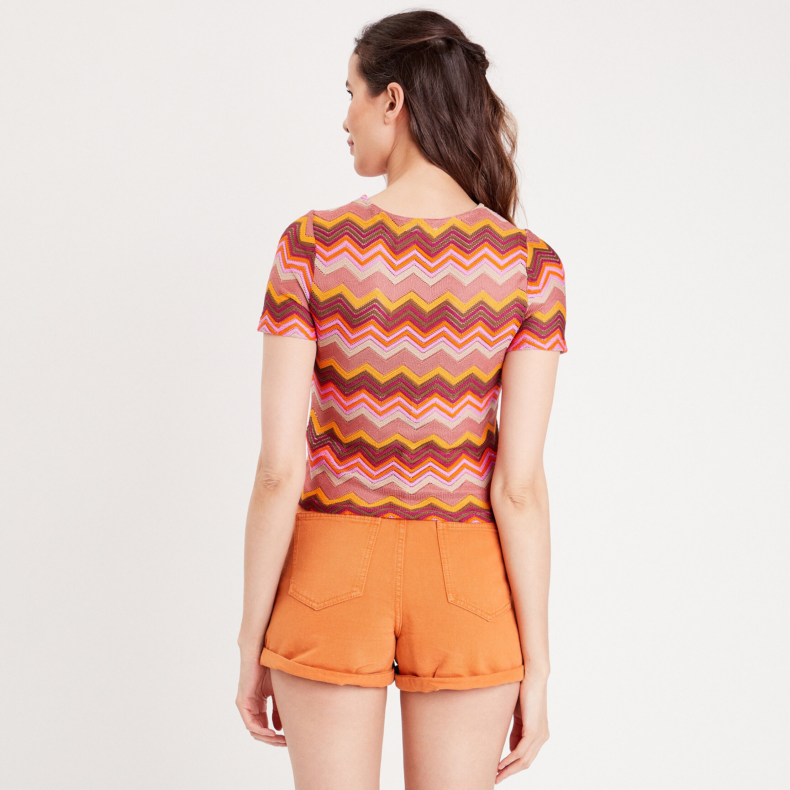 T-shirt manches courtes marron femme | Cache Cache